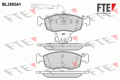 Fte Bremsbelagsatz, Scheibenbremse [Hersteller-Nr. 9010915] für Fiat von FTE