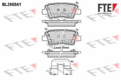 Fte Bremsbelagsatz, Scheibenbremse [Hersteller-Nr. 9010918] für Hyundai, Kia, Ssangyong von FTE