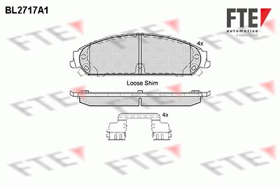 Fte Bremsbelagsatz, Scheibenbremse [Hersteller-Nr. 9010942] für Chrysler, Dodge, Lancia von FTE