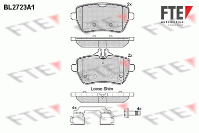 Fte Bremsbelagsatz, Scheibenbremse [Hersteller-Nr. 9010948] für Mercedes-Benz von FTE