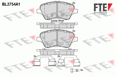 Fte Bremsbelagsatz, Scheibenbremse [Hersteller-Nr. 9010961] für Ford von FTE