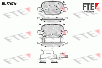 Fte Bremsbelagsatz, Scheibenbremse [Hersteller-Nr. 9010974] für Fiat von FTE