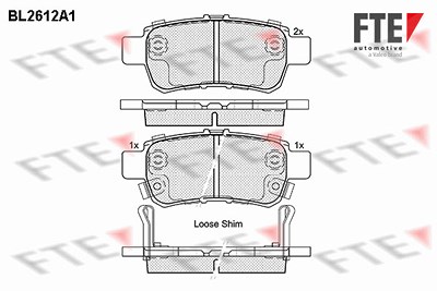 Fte Bremsbelagsatz, Scheibenbremse [Hersteller-Nr. 9011075] für Honda von FTE