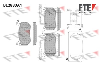 Fte Bremsbelagsatz, Scheibenbremse [Hersteller-Nr. 9011123] für Alfa Romeo von FTE