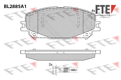 Fte Bremsbelagsatz, Scheibenbremse [Hersteller-Nr. 9011125] für Renault Korea von FTE