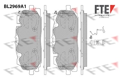 Fte Bremsbelagsatz, Scheibenbremse [Hersteller-Nr. 9011213] für Audi, VW von FTE