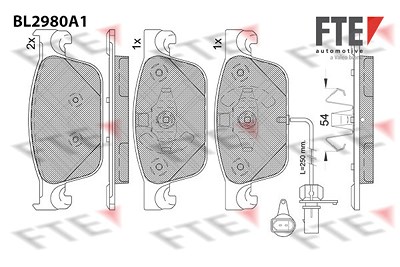 Fte Bremsbelagsatz, Scheibenbremse [Hersteller-Nr. 9011226] für Audi von FTE