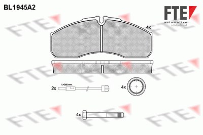 Fte Bremsbelagsatz, Scheibenbremse [Hersteller-Nr. 9500012] für Iveco von FTE