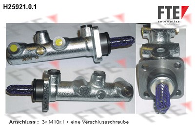 Fte Hauptbremszylinder [Hersteller-Nr. 9220376] für Citroën, Fiat, Iveco, Peugeot von FTE