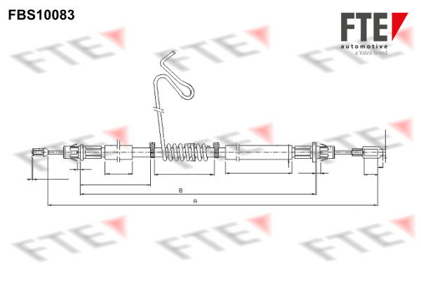 Seilzug, Feststellbremse hinten links FTE FBS10083 von FTE