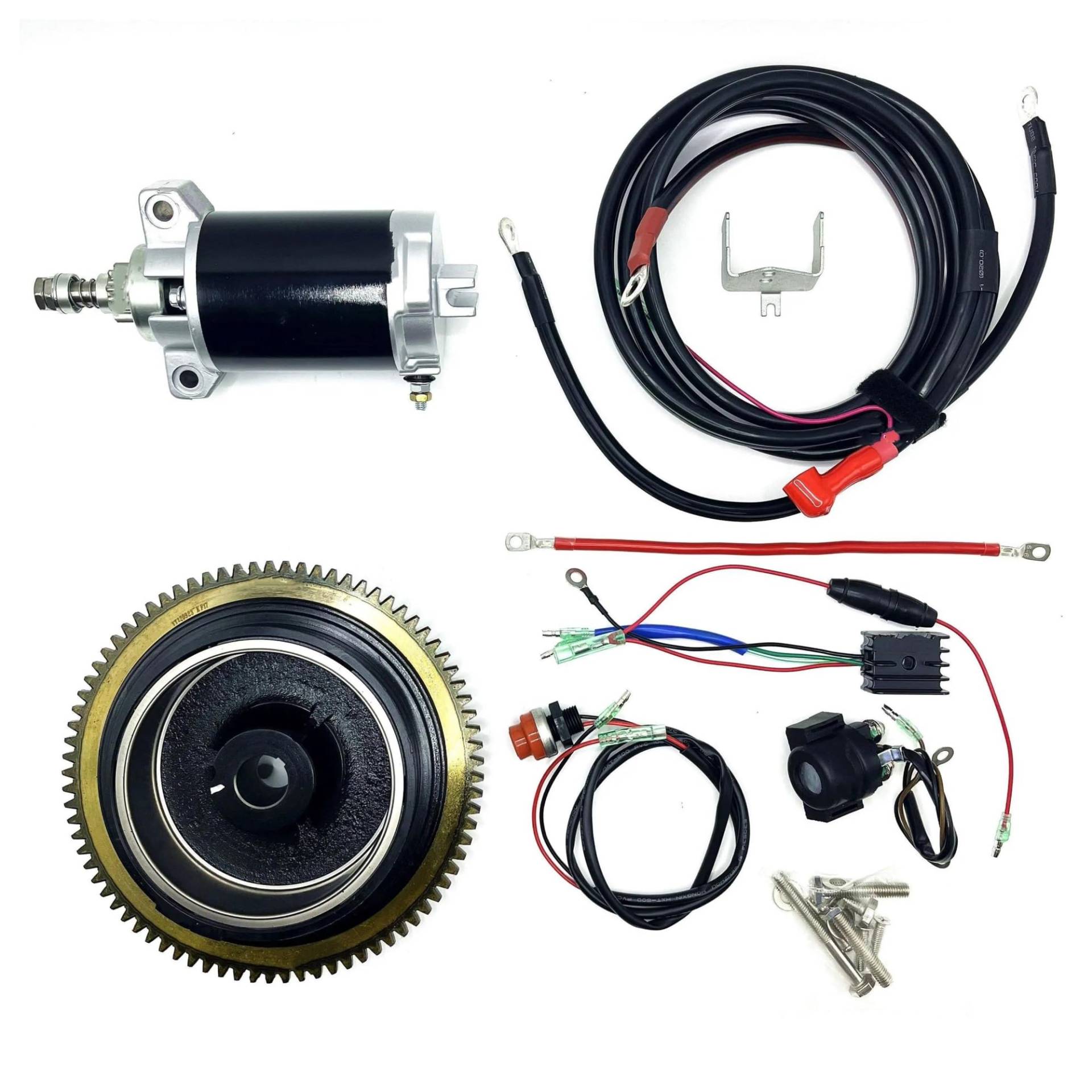 Anlasser Starter Anlassermotor Für F15 F18 66M PARSUN HIDEA 4 Hub 15HP 18HP Außenbordmotor Schwungrad Elektrische Starten Kit von FTJKKVV