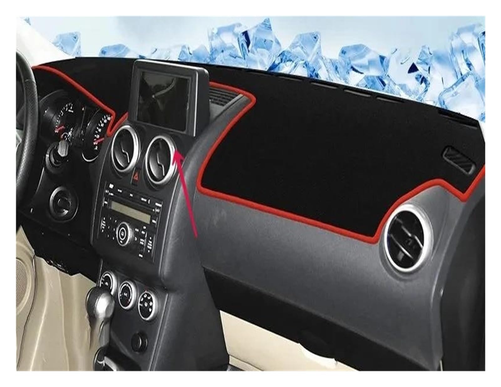 Armaturenbrett Matte Armaturenbrett Teppich LHD/RHD Für Nissan Für QASHQAI 2008-2022 Auto Dashboard Abdeckung Vermeiden Licht Sonnenschutz Pad Dash Matte Dash Board Teppiche(2008-2015 A,RHD) von FTJKKVV