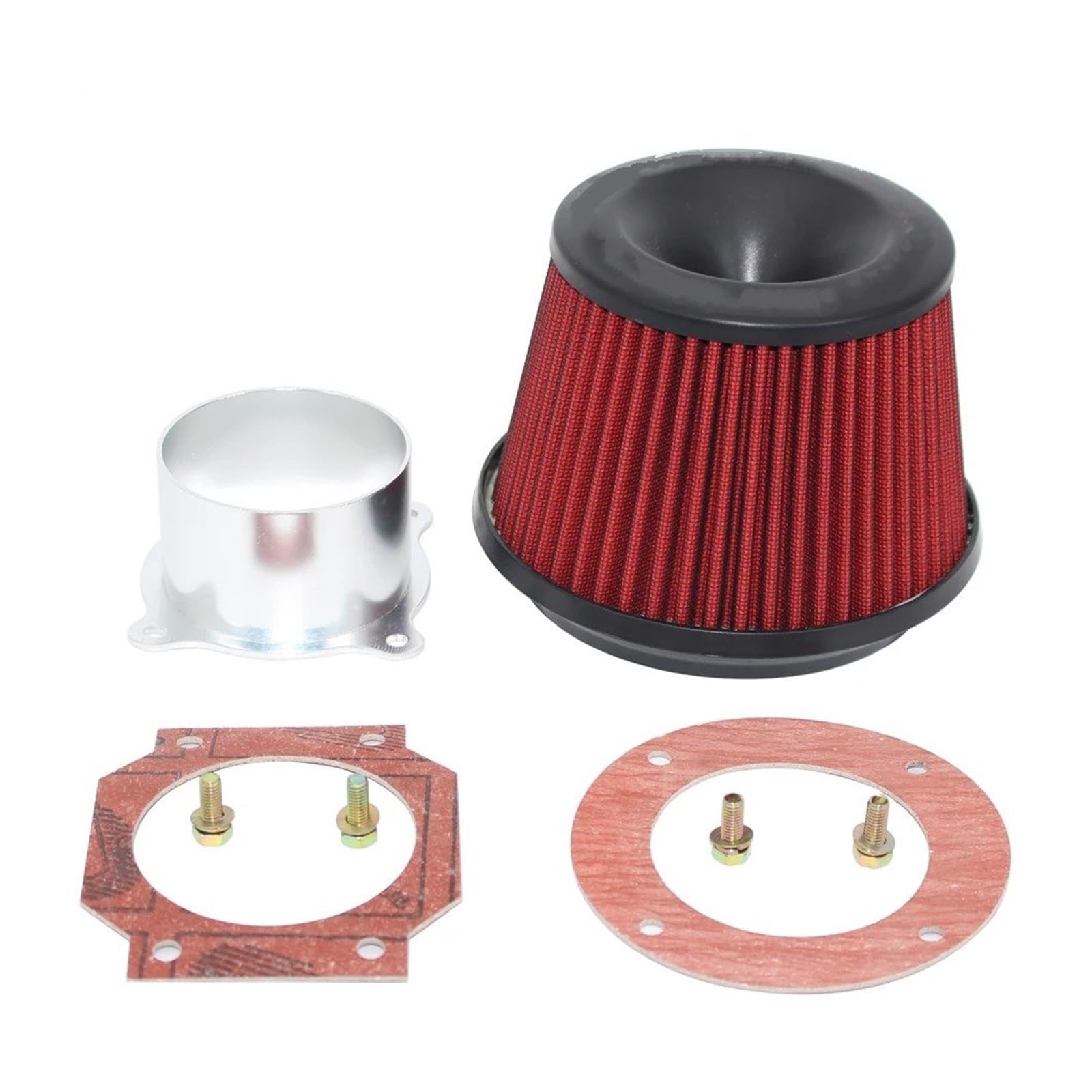 Auto-Ansaugschlauch Grün 3 Zoll 76 Mm Automobile Autofilter Lufteinlasssystem High Flow Filtre A Air Voiture Universal-Verbindungssockel Rot Lufteinlässe(Rot) von FTJKKVV