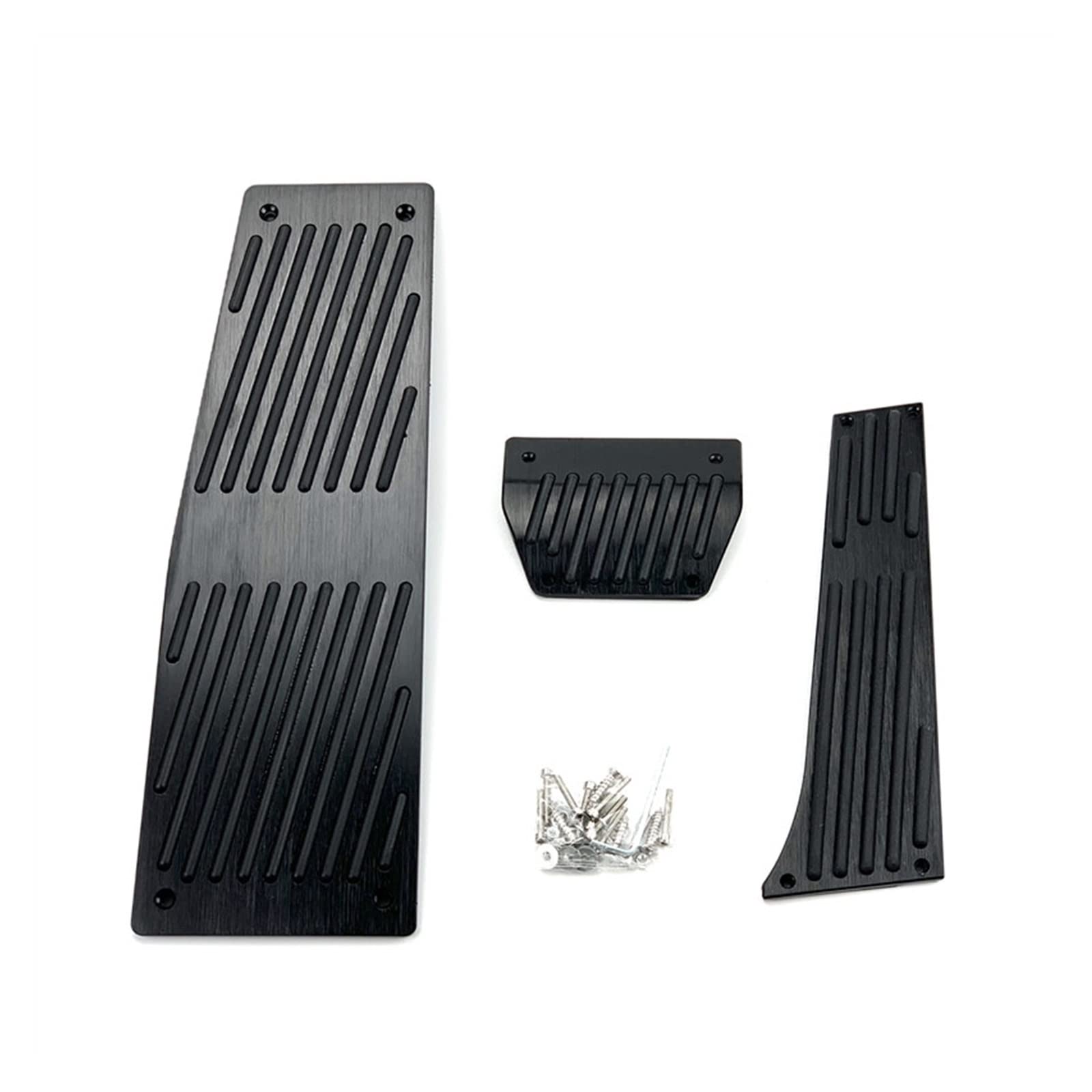 Auto Pedalauflagen Für E60 E61 E63 E64 E70 M5 M6 Für at/Für MT Auto Zubehör Gaspedal Bremse Fußstütze Pedal Aufkleber Aluminium Legierung Styling Platte Pads Autopedal(Drill Automatic Black 3pcs) von FTJKKVV