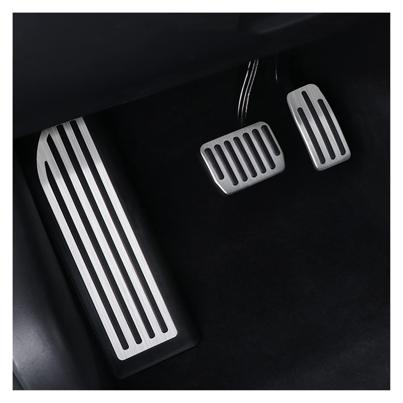 Auto Pedalauflagen Für Tesla Für Modell 3 Für Modell Y 2020 2021 2022 Auto Fuß Pedal Pads Abdeckungen Zubehör Aluminium Legierung Accelerator Bremse Rest Pedal Autopedal(3pcs) von FTJKKVV