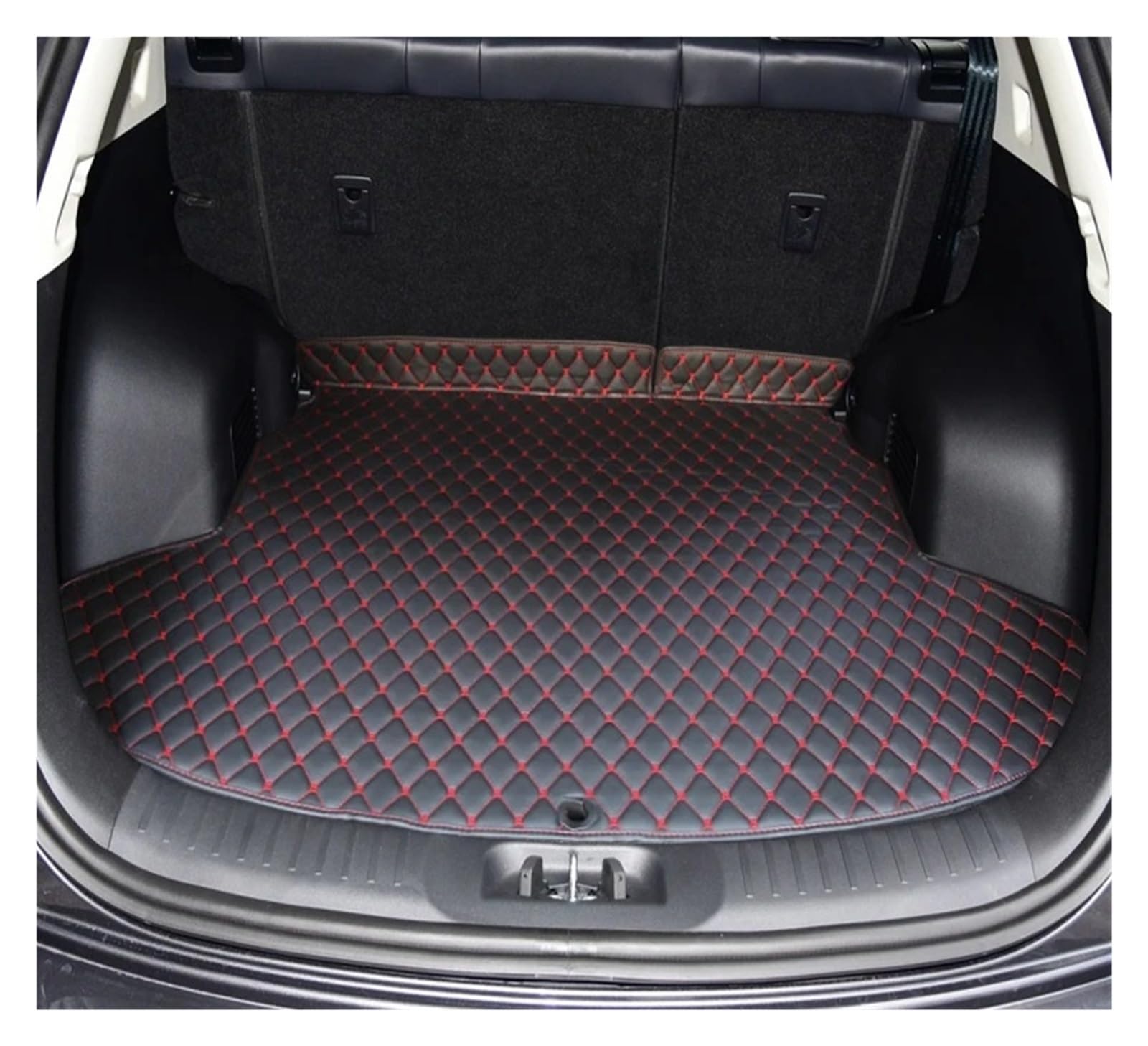 Kofferraummatten 1pc Auto Nach Hinten Stamm Matte Für CHANGAN CS55 Plus 2020-2025 Leder wasserdichte Für Cargo-Liner Pad Anti-schmutzig Kofferraum schutzmatte(Black red) von FTJKKVV