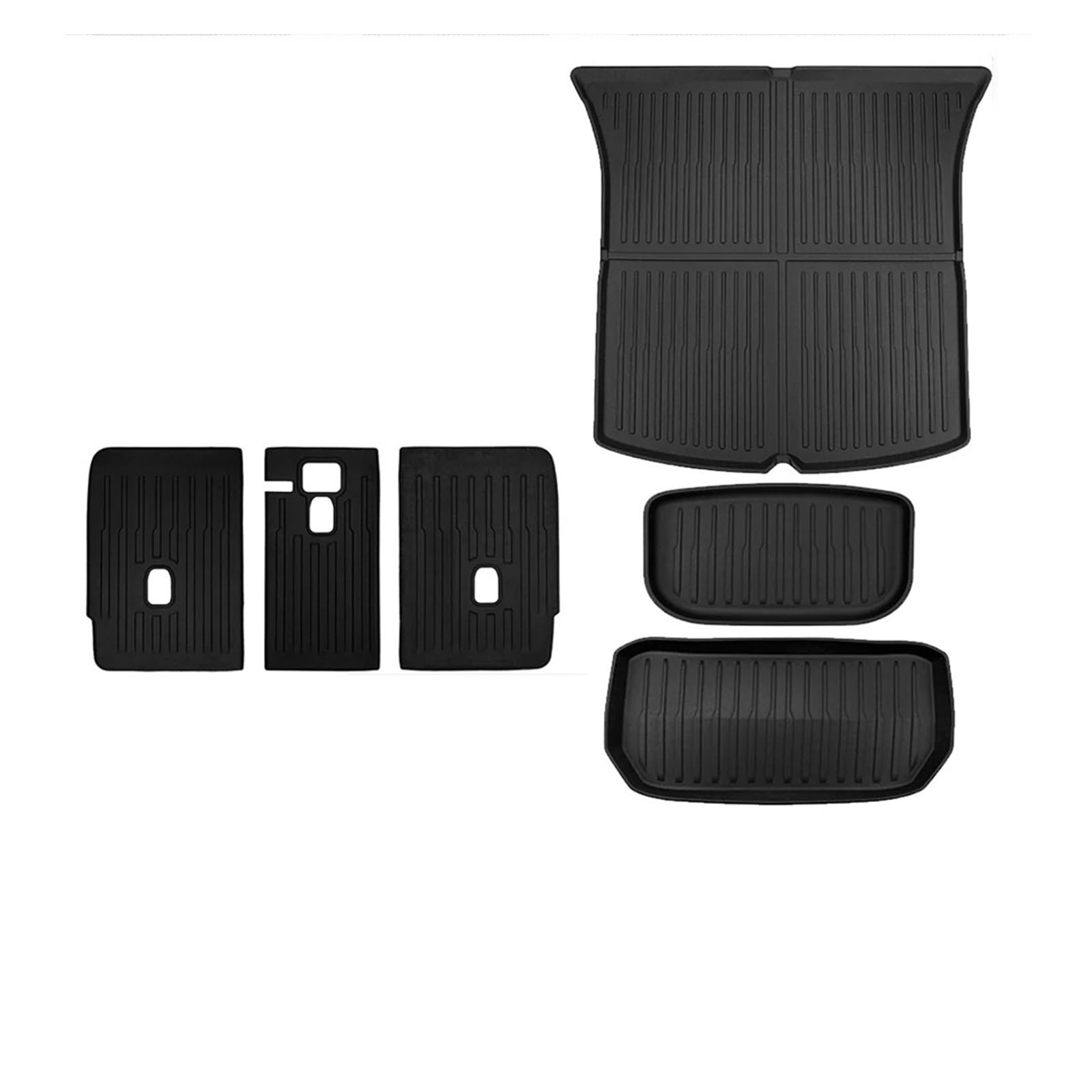 Kofferraummatten All Weather Full Set Cargo Liners 3D TPE Geruchlose Bodenmatte Kofferraum Frunk Matte TPE Für Tesla Für Modell Y Fußmatten 2024 2023 2022 2021 Kofferraum schutzmatte(6pcs trunk mats,R von FTJKKVV