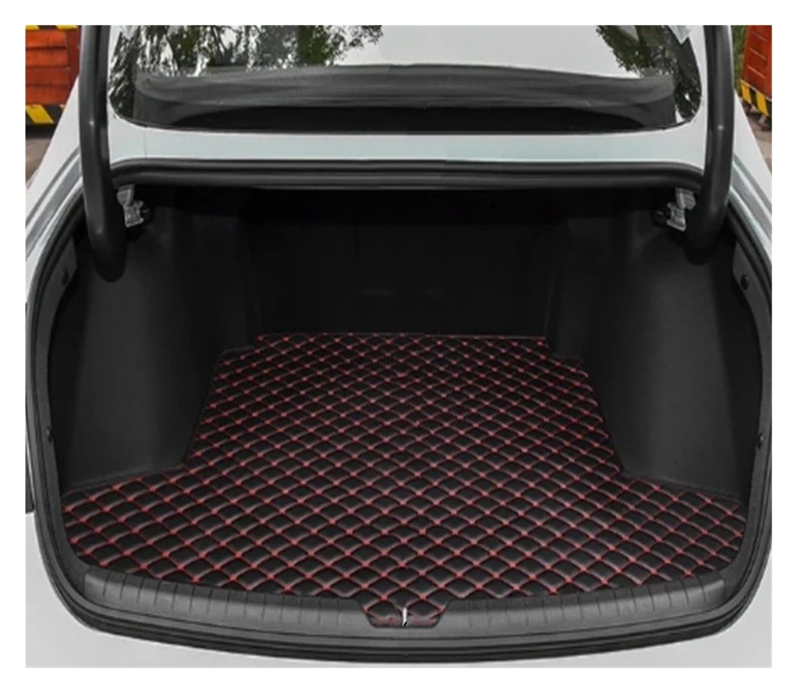 Kofferraummatten Custom Car Styling Stamm Haupt Matte Für Hyundai Für Sonata DN8 2020-2025 wasserdichte Anti Scratch Nicht-Slip Schützen Abdeckung Zubehör Kofferraum schutzmatte(Black red) von FTJKKVV