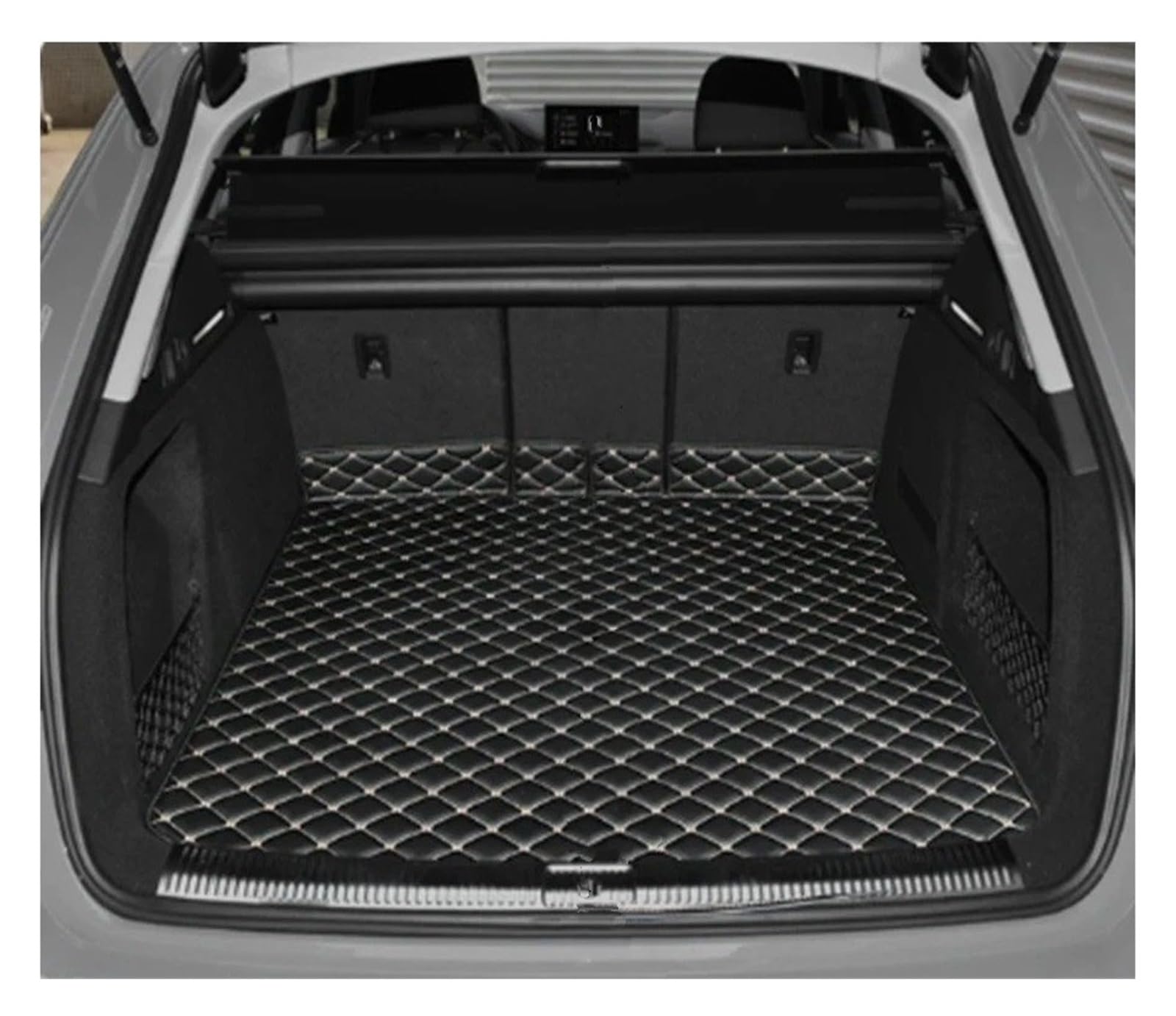 Kofferraummatten Für A4 B9 8W 2017-2025 Wagon Sedan Custom Car Trunk Hauptmatten wasserdichte Anti Scratch Non-Slip Schützen Abdeckung Kofferraum schutzmatte(B Black Beige) von FTJKKVV