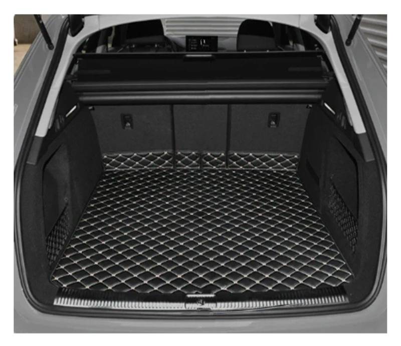 Kofferraummatten Für A4 B9 8W 2017-2025 Wagon Sedan Custom Car Trunk Hauptmatten wasserdichte Anti Scratch Non-Slip Schützen Abdeckung Kofferraum schutzmatte(B Black Beige) von FTJKKVV