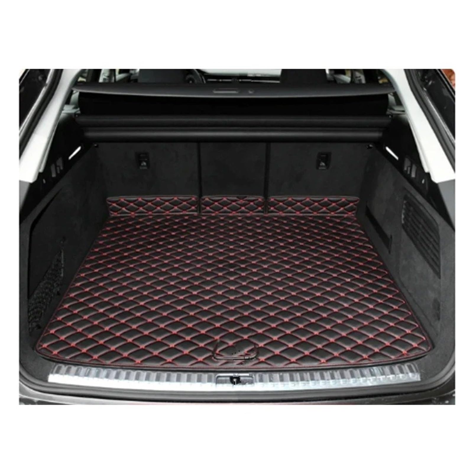 Kofferraummatten Für A6 C8 4K 2020-2025 Custom Car Trunk Hauptmatten Sedan Wagon Wasserdicht Anti Scratch rutschfeste Schutzabdeckung Kofferraum schutzmatte(A Black red) von FTJKKVV