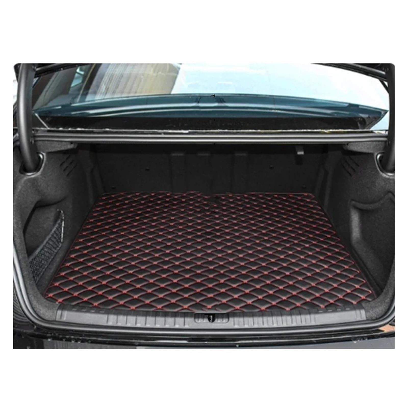 Kofferraummatten Für A6 C8 4K 2020-2025 Custom Car Trunk Hauptmatten Sedan Wagon Wasserdicht Anti Scratch rutschfeste Schutzabdeckung Kofferraum schutzmatte(B Black red) von FTJKKVV