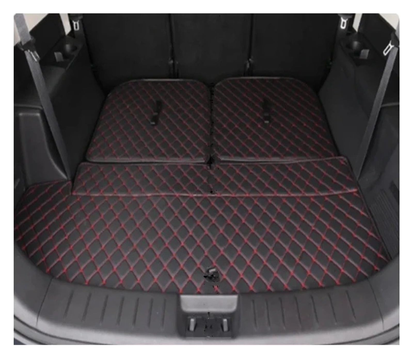 Kofferraummatten Für Geely Für Okavango VX11 2020-2025 Custom Car Stamm Haupt Matte wasserdichte Anti Scratch Nicht-Slip Schützen Abdeckung Kofferraum schutzmatte(B Black red) von FTJKKVV