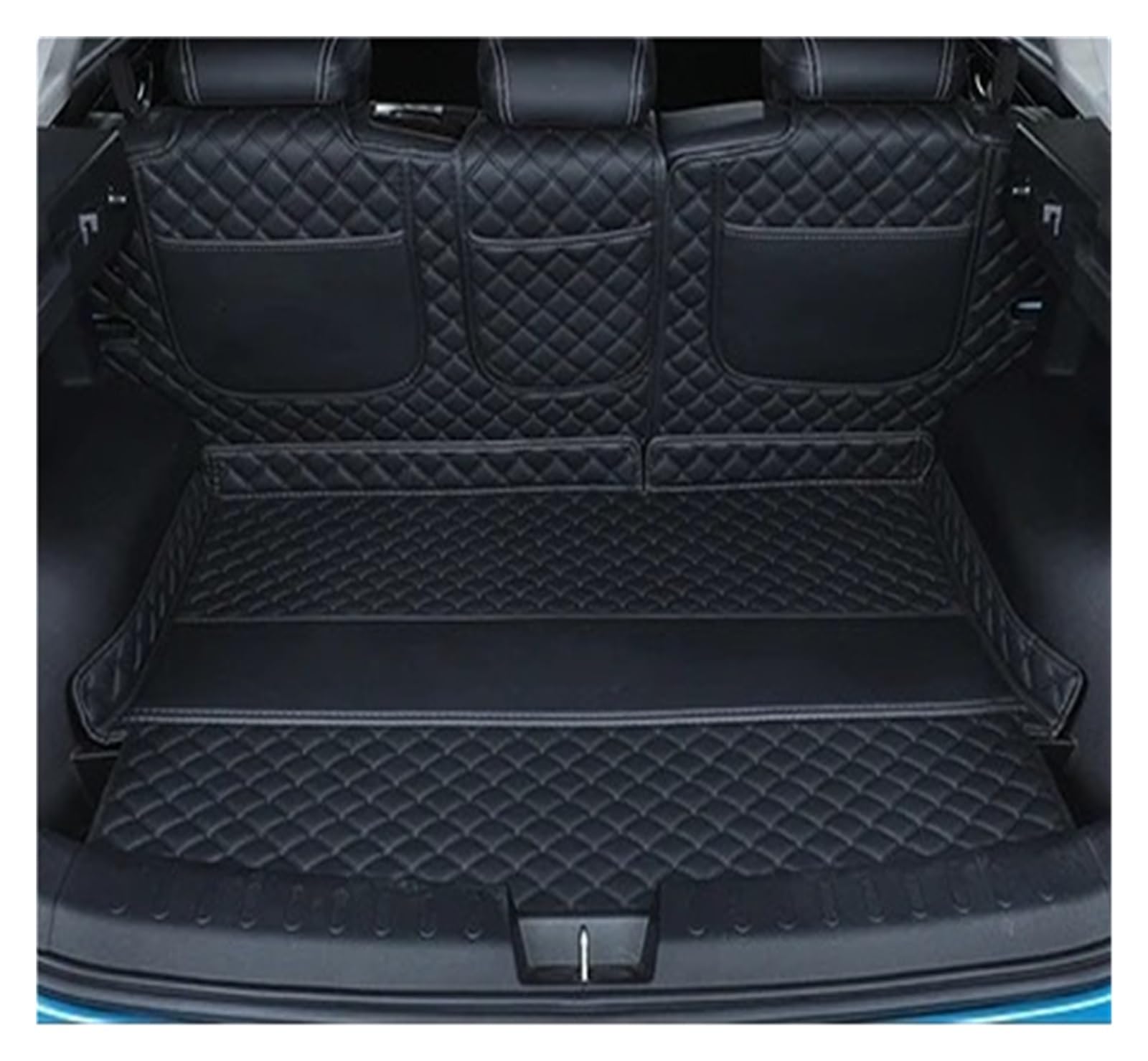 Kofferraummatten Für Haval Für Jolion 2021 Stamm Leder Matten Teile Hinten Boot Liner Styling Anti-Schmutz Schutz Fach Abdeckung Kofferraum schutzmatte(B Black) von FTJKKVV