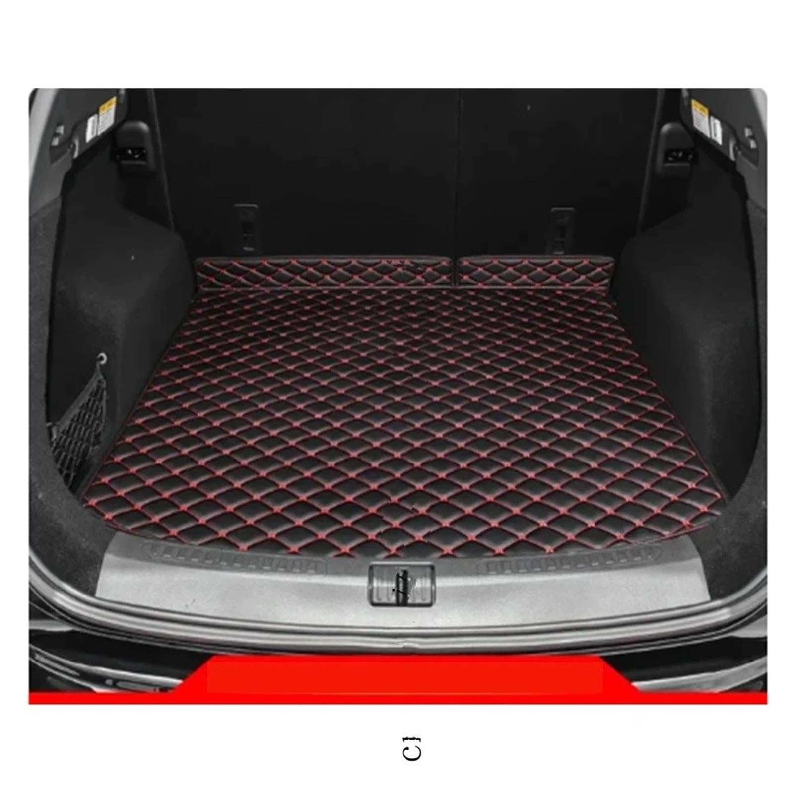 Kofferraummatten Für JETOUR Für Dashing 2022-2025 Custom Car Trunk Haupt Matte Wasserdicht Anti Scratch Nicht-Slip Schützen Abdeckung Kofferraum schutzmatte(Black red) von FTJKKVV