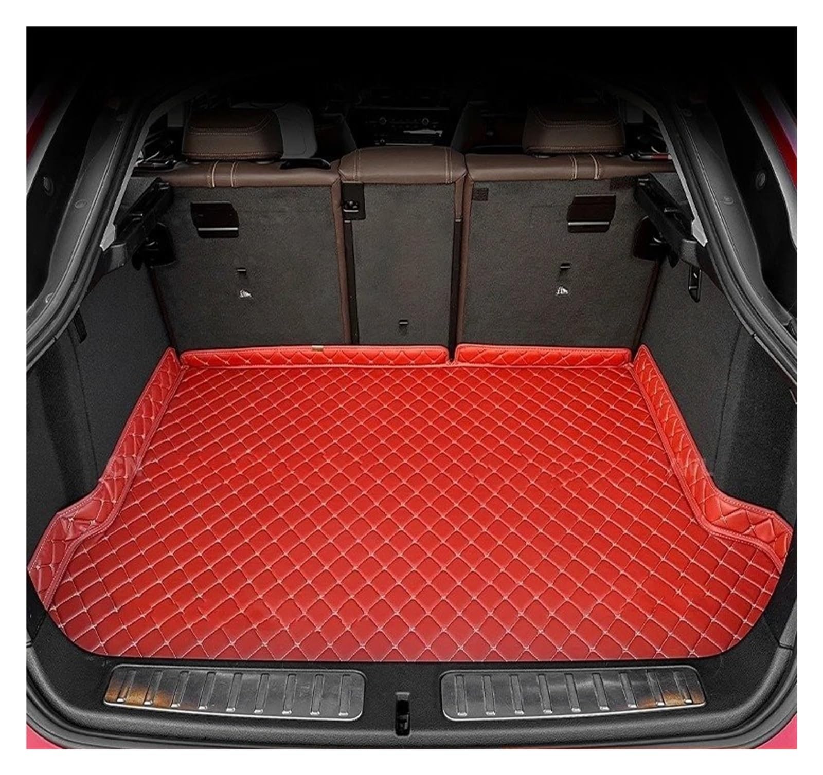 Kofferraummatten Für Jeep Für Cherokee 2014 2015 2016 2017 Auto Fußmatten Kofferraum Matte Auto Fuß Pads Teppich Abdeckung Innen Zubehör Kofferraum schutzmatte(Red-1PC) von FTJKKVV