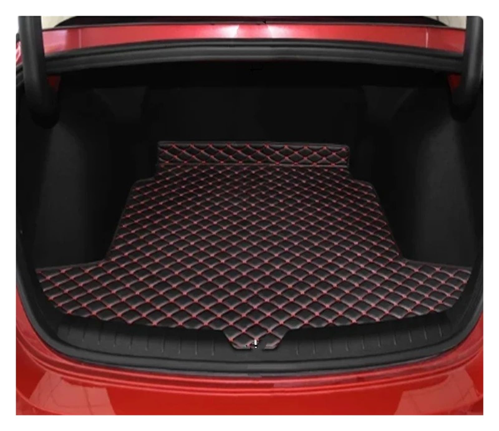 Kofferraummatten Für KIA K5 Für Optima DL3 2020-2025 Custom Car Styling Stamm Haupt Matte wasserdichte Anti Scratch Nicht-Slip Schützen Abdeckung Kofferraum schutzmatte(Black red) von FTJKKVV