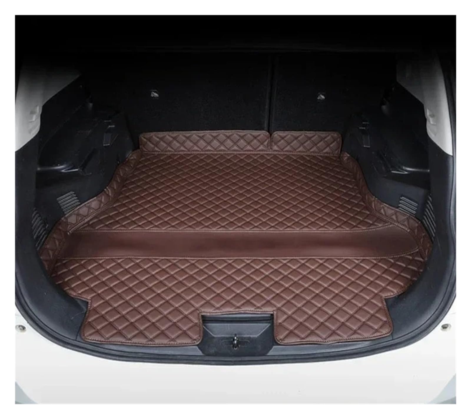 Kofferraummatten Für Nissan X Trail T32 5 Sitze Hinten Stamm Matte Kofferraum Leder Matten Teile Liner Styling Anti-Schmutzig Schutz Fach Zubehör Kofferraum schutzmatte(C Brown 1 PCS) von FTJKKVV