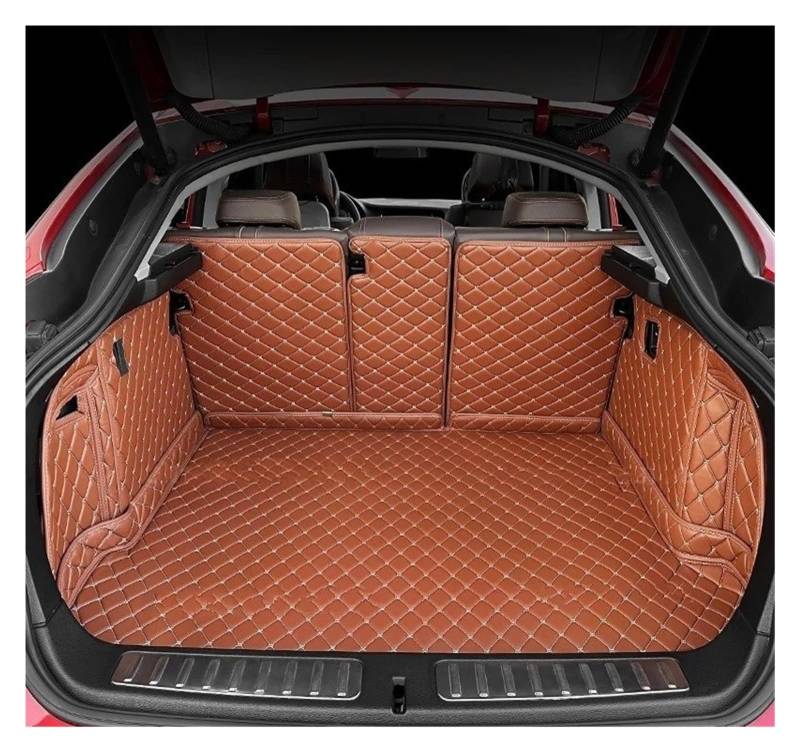 Kofferraummatten Für Q7 5-Sitz 2016 2017 2018 2019 Auto Fußmatten Kofferraum Matte Auto Fuß Pads Teppich Abdeckung Innen Zubehör Kofferraum schutzmatte(Brown-Trunk) von FTJKKVV