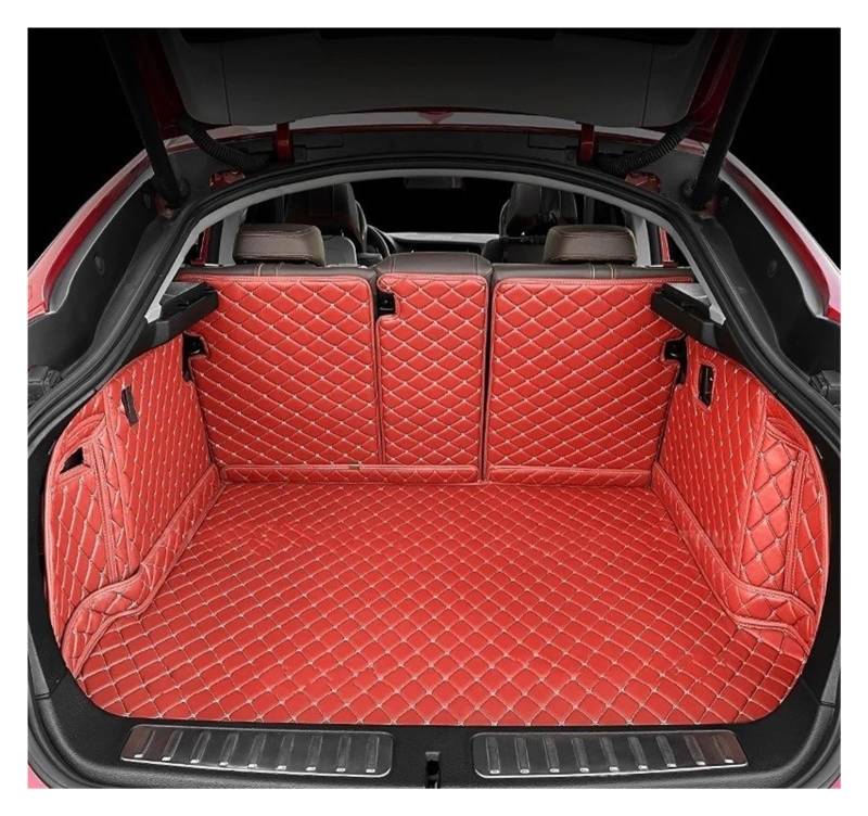 Kofferraummatten Für Q7 5-Sitz 2016 2017 2018 2019 Auto Fußmatten Kofferraum Matte Auto Fuß Pads Teppich Abdeckung Innen Zubehör Kofferraum schutzmatte(Red-Trunk) von FTJKKVV