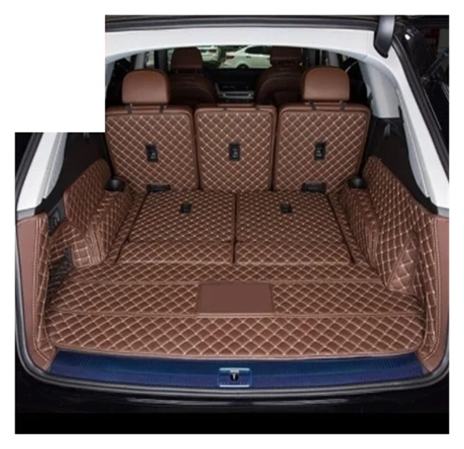 Kofferraummatten Für Q7 7 Sitzer 2022 Leder Auto Stamm Matten Cargo-Liner Accesorios para Auto Alfombrillas Coche Tapetes para Carro Kofferraum schutzmatte(B Brown) von FTJKKVV