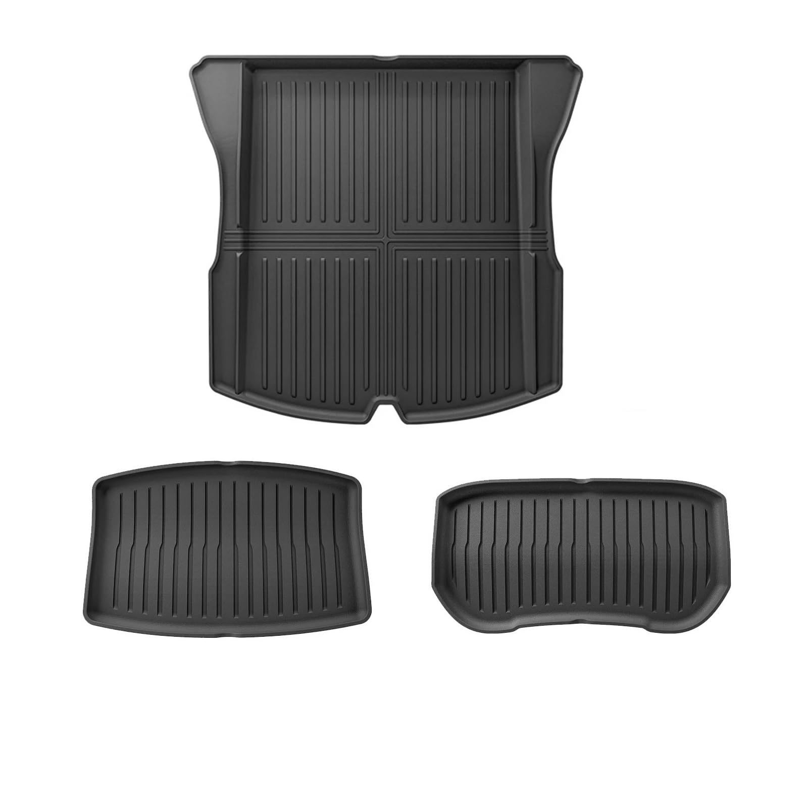 Kofferraummatten Für Tesla Für Modell 3 Highland 2024 Fußmatten Alle Wetter Vorne Hinten Für Cargo Liner Matte wasserdichte Anti-Slip Matten Zubehör TPE Kofferraum schutzmatte(3pcs LHD Trunk Mat) von FTJKKVV