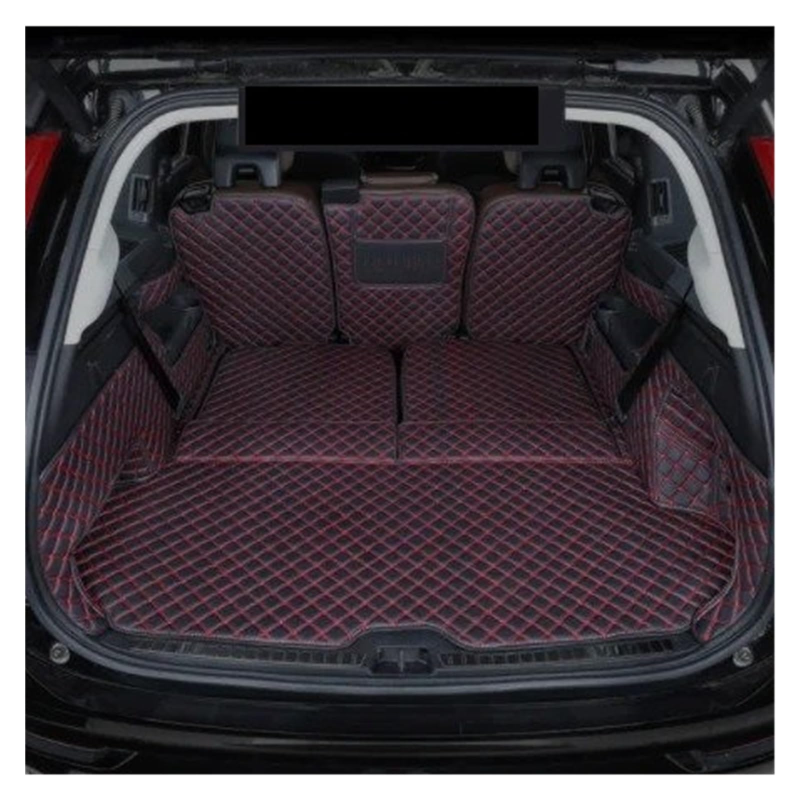 Kofferraummatten Für Volvo Für XC90 2015 2016 2017 2018 Leder Kofferraum Matte Für Cargo-Liner Accesorios Teppiche Auto Alfombrillas Coche Tapetes Kofferraum schutzmatte(A Black red) von FTJKKVV