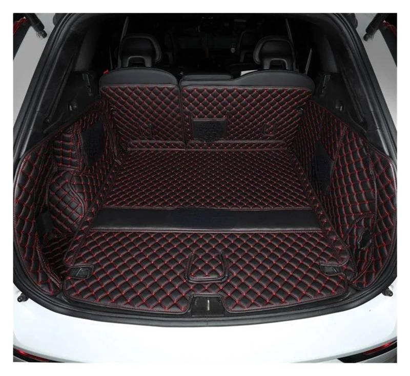 Kofferraummatten Kofferraum Matte wasserdichte Schutz Pad Lether Innen Für Cargo-Liner Auto Styling Für Volvo XC40 Zubehör Kofferraum schutzmatte(Full Black Red) von FTJKKVV