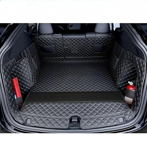 Kofferraummatten Stamm Matte Vorne Und Hinten Voll Surround Auto Styling Cargo-Liner Matte Für 2021 2022 2023 Für Tesla Für Modell Y Kofferraum schutzmatte(7PCS Black) von FTJKKVV