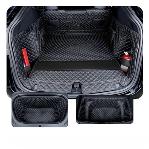 Kofferraummatten Stamm Matte Vorne Und Hinten Voll Surround Auto Styling Cargo-Liner Matte Für 2021 2022 2023 Für Tesla Für Modell Y Kofferraum schutzmatte(9PCS Black) von FTJKKVV