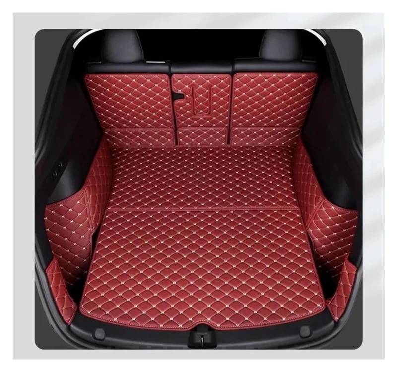 Kofferraummatten Vorne Hinten Stamm Vollständige Abdeckung Matte Abdeckung Sitz Rückenlehne Schutz Pad Cargo-Liner Anti Schmutzige Matte Für Tesla Für Modell 3 2024 Kofferraum schutzmatte(C Type Red) von FTJKKVV