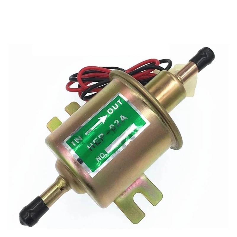 Kraftstoffpumpe 12V Inline Niederdruck Universal Gas Diesel Benzin Benzin Für Auto Motorrad Vergaser ATV 12V Elektrische Kraftstoff Pumpe HEP-02A Kraftstoffversorgung Pumpen(Gold) von FTJKKVV