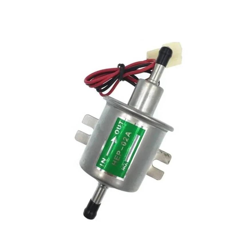 Kraftstoffpumpe 12V Inline Niederdruck Universal Gas Diesel Benzin Benzin Für Auto Motorrad Vergaser ATV 12V Elektrische Kraftstoff Pumpe HEP-02A Kraftstoffversorgung Pumpen(Silber) von FTJKKVV