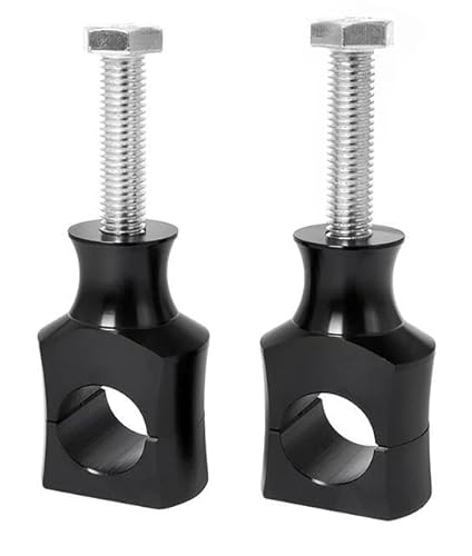 Lenkerklemme 2X Motorrad 7/8 "1" Lenker Riser Clamp Aluminium Für Custom Für Springer Für Bobber Für Chopper 22mm 25mm Griff Bar Schwarz/Chrom Lenker Riser(A 22Black) von FTJKKVV