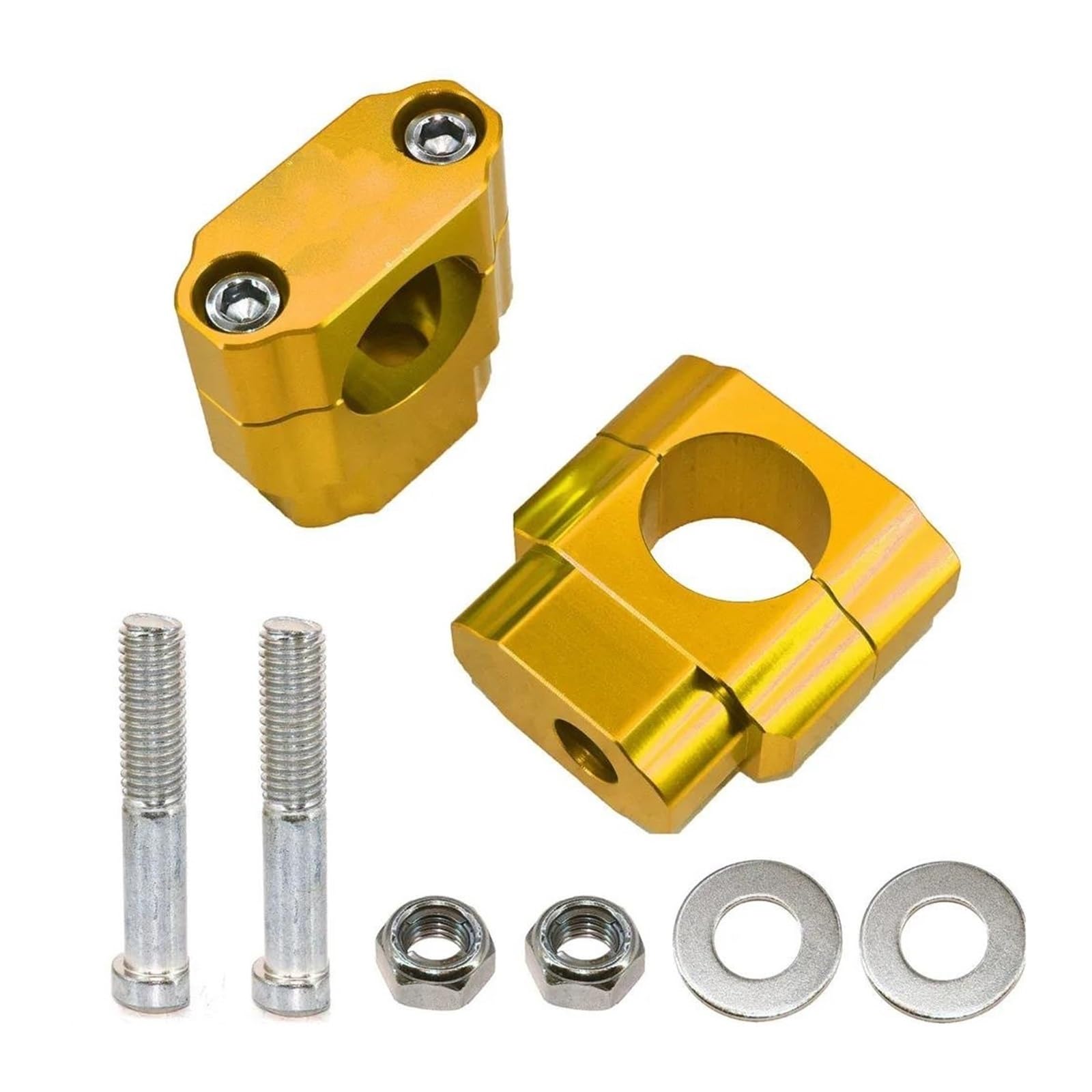 Lenkerklemme Für Dirt Für Pit Bike Motocross Zubehör 1-1/8 "28mm CNC Motorrad Lenker Bar Mount Clamp Riser Adapter Lenker Riser(M10 Gold) von FTJKKVV