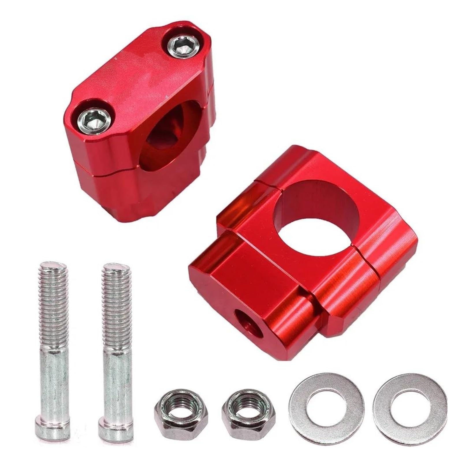 Lenkerklemme Für Dirt Für Pit Für Bike Motocross Zubehör 1-1/8 "28mm CNC Motorrad Lenker Bar Mount Clamp Riser Adapter Lenker Riser(M10 Red) von FTJKKVV