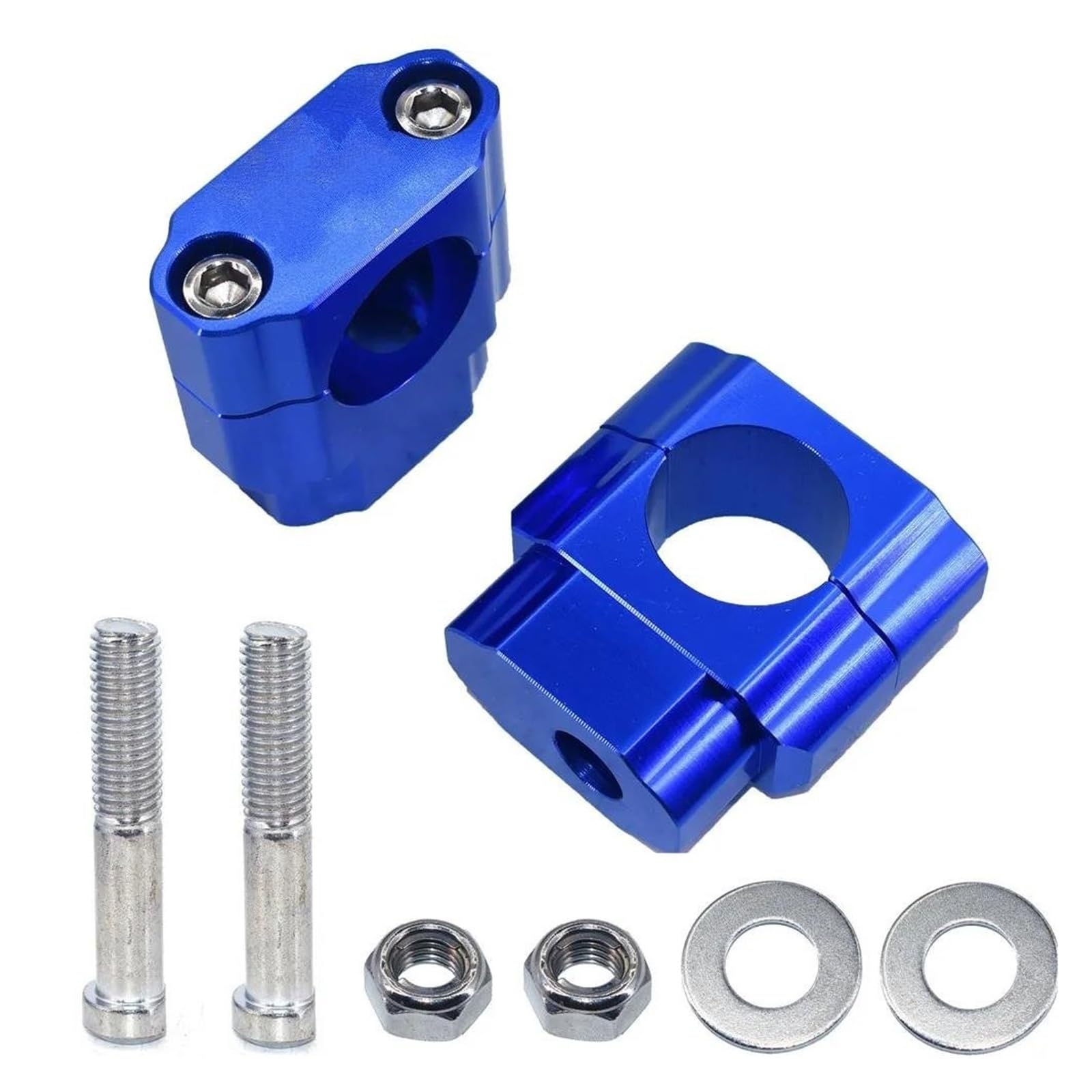 Lenkerklemme Für Dirt Für Pit Für Bike Motocross Zubehör 1-1/8 "28mm CNC Motorrad Lenker Bar Mount Clamp Riser Adapter Lenker Riser(M12 Blue) von FTJKKVV