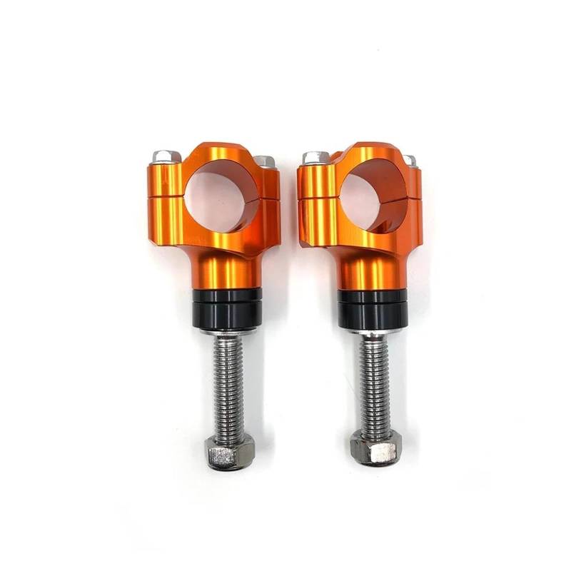 Lenkerklemme Motorrad Lenker Clamp CNC Aluminium Legierung Bar Klemmen 1 1/8 "28mm Lenker Riser Für Suzuki Lenker Riser(12mm Orange) von FTJKKVV