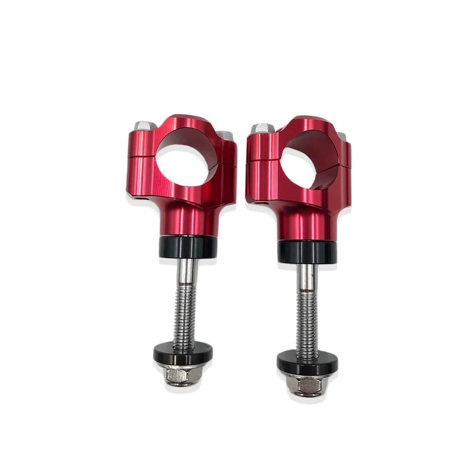 Lenkerklemme Motorrad Zubehör M12 Lenkerklemme CNC Aluminiumlegierung Einstellbar 1 1/8" Riser Lenker Riser(M12-Red) von FTJKKVV