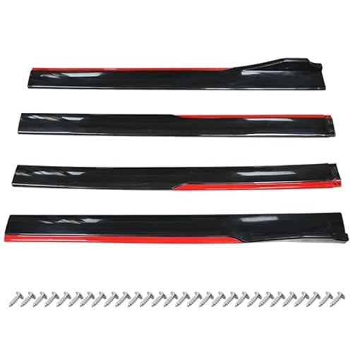 Seitenschweller 4 STÜCKE Universal 2,4Mt Auto Seitenschweller Winglet Splitter Lip Seitenschweller Extensions Rot Schwarz Für Seitenrock von FTJKKVV